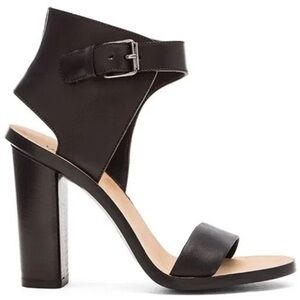 Vince Nicole Black Ankle Strap Block Heels